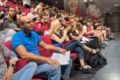 La sala del Teatro Astra durante l'incontro "La sicurezza sulle strade e delle strade" a Misano Adriatico