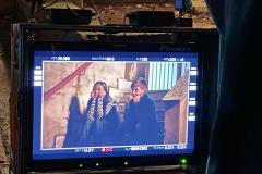 Il riminese Luca Lorenzi durante le riprese del video "Over the Moon" di Elodie