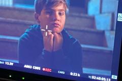 Il riminese Luca Lorenzi durante le riprese del video "Over the Moon" di Elodie