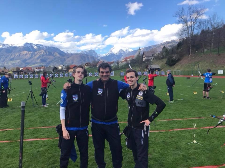 Francesco Gregori con il tecnico Andrea Bertolino in Slovenia