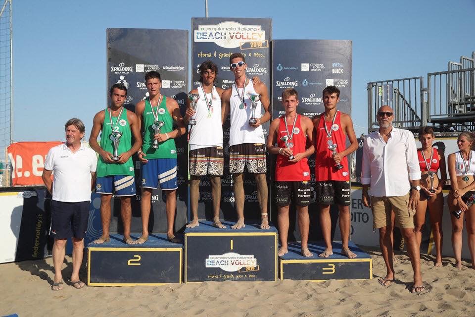 Il podio del campionato italiano under 19 di beach volley