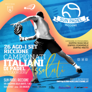 Padel: la locandina dei campionati italiani a Riccione
