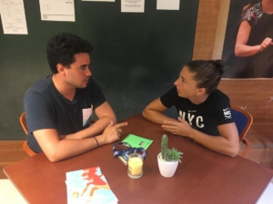 Sara Errani a Valencia durante l'intervista con Fernando Murciego
