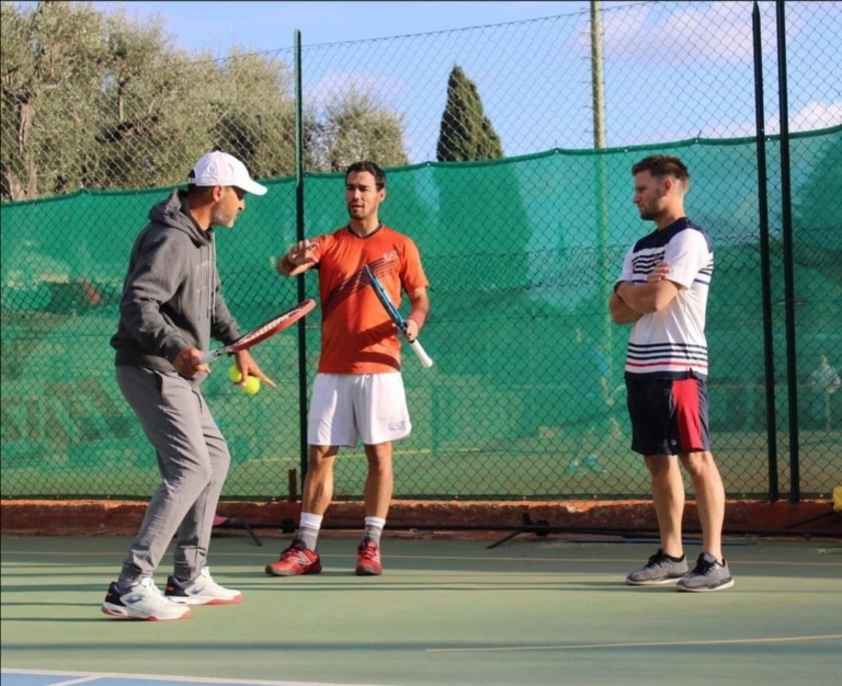 Alberto Mancini e Fabio Fognini primo allenamento