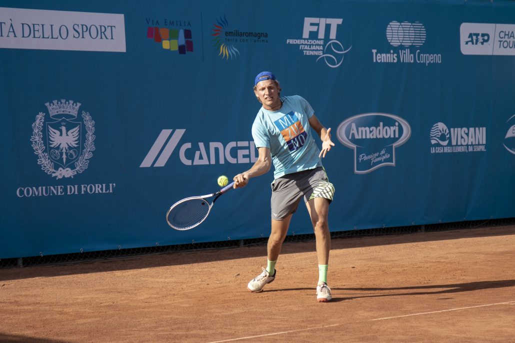 Jacopo Berrettini in allenamento al Villa Carpena