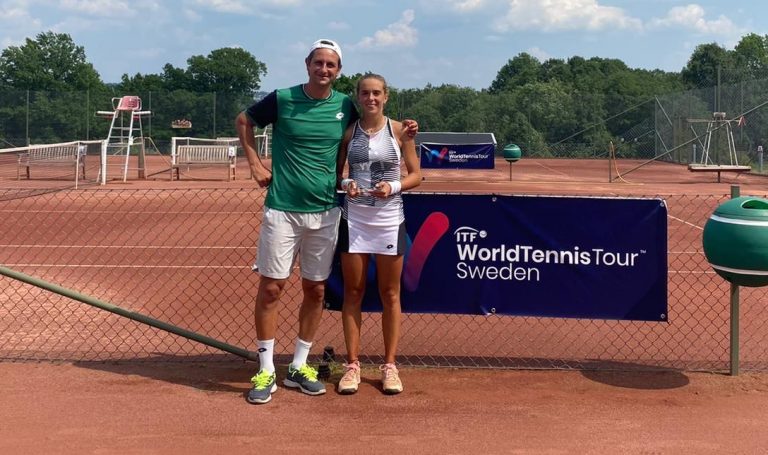 Lucia Bronzetti con coach Alessandro Piccari a Jonkoping