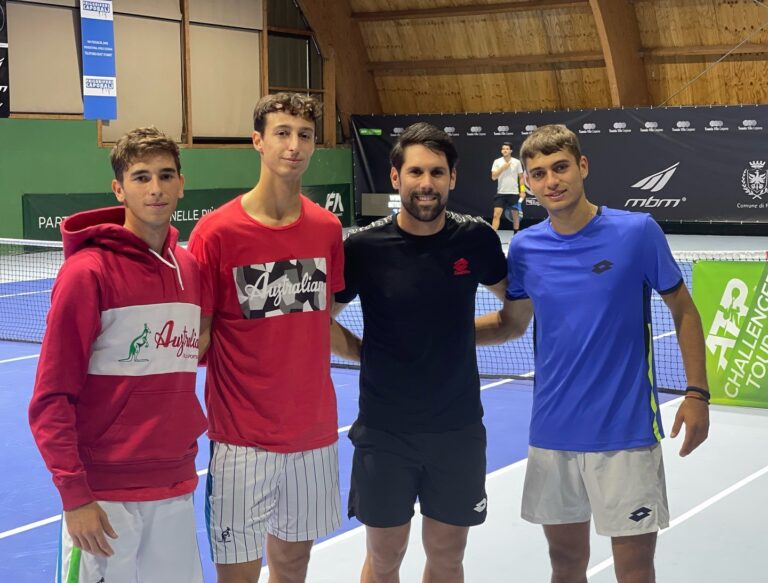 Francesco Forti e Federico Gaio con Matteo Gigante e Flavio Cobolli al Villa Carpena