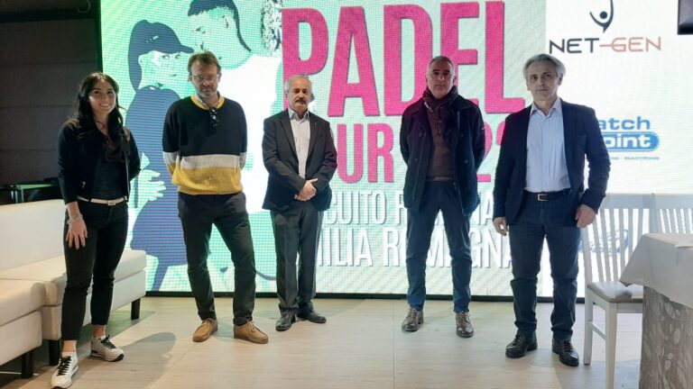I partecipanti alla conferenza stampa di presentazione del Padel Tour 2022