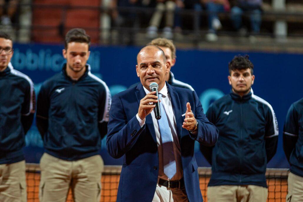 Christian Forcellini durante la cerimonia di premiazione del San Marino Open