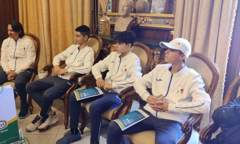 Gli azzurrini under 14 alla presentazione della Winter Cup a Bari