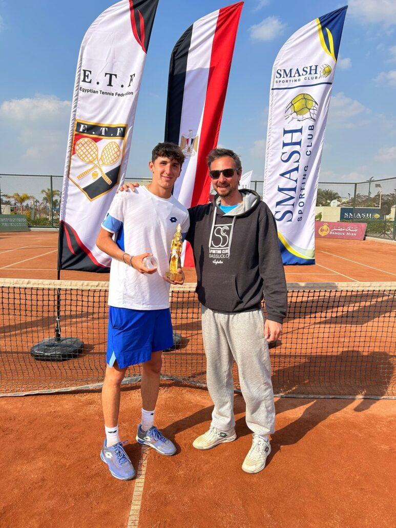 Federico Bondioli con il tecnico Francesco De Laurentiis al Cairo