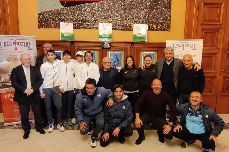 La nazionale italiana under 14 alla presentazione della Winter Cup a Bari