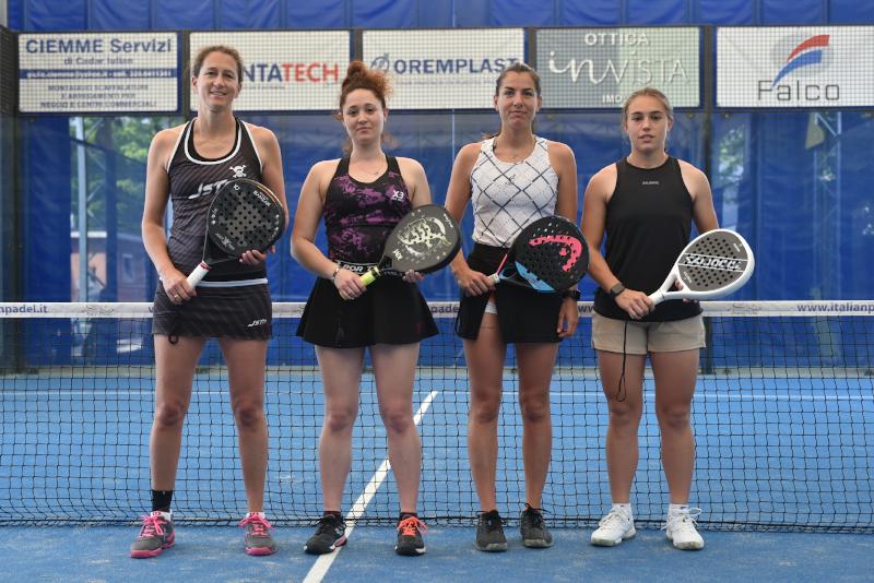 Le coppie protagoniste della finale femminile: Camorani-Sasdelli e Scala-Calderoni