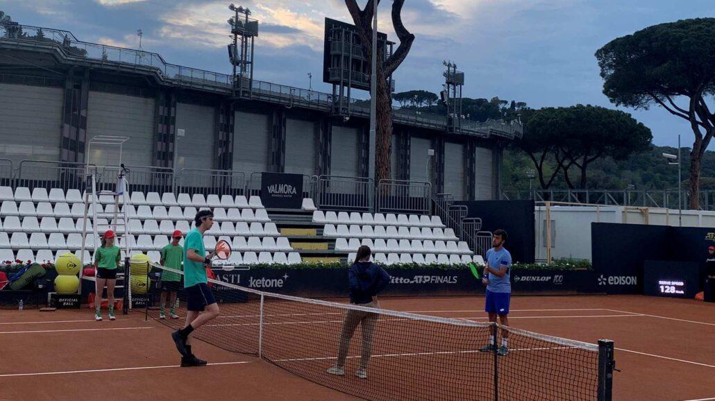 Alessandro Pecci e Marcello Serafini prima del match al Foro Italico