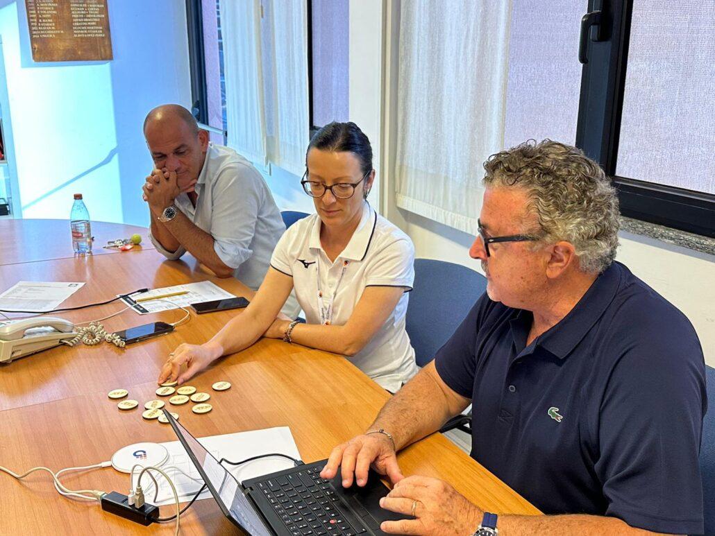 Il sorteggio dei tabelloni: Christian Forcellini, Mahena Abbati e il supervisor ATP Carmelo Di Dio