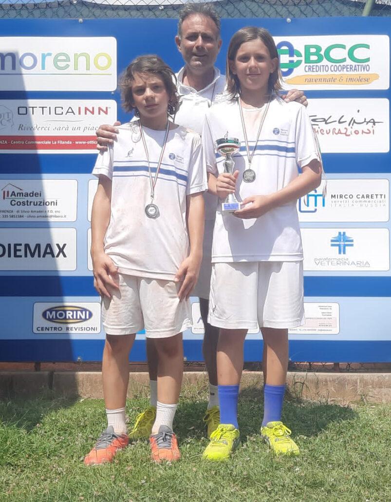 Under 12 maschile Tc Faenza: Marco Menichetti, il ds Marcello Sportelli e Diego Tarlazzi