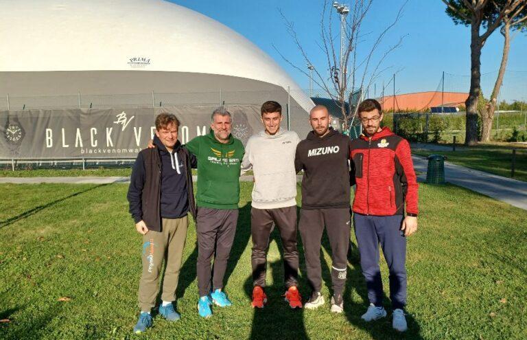 Luca Nardi, Giorgio Galimberti e lo staff alla Galimberti Tennis Academy