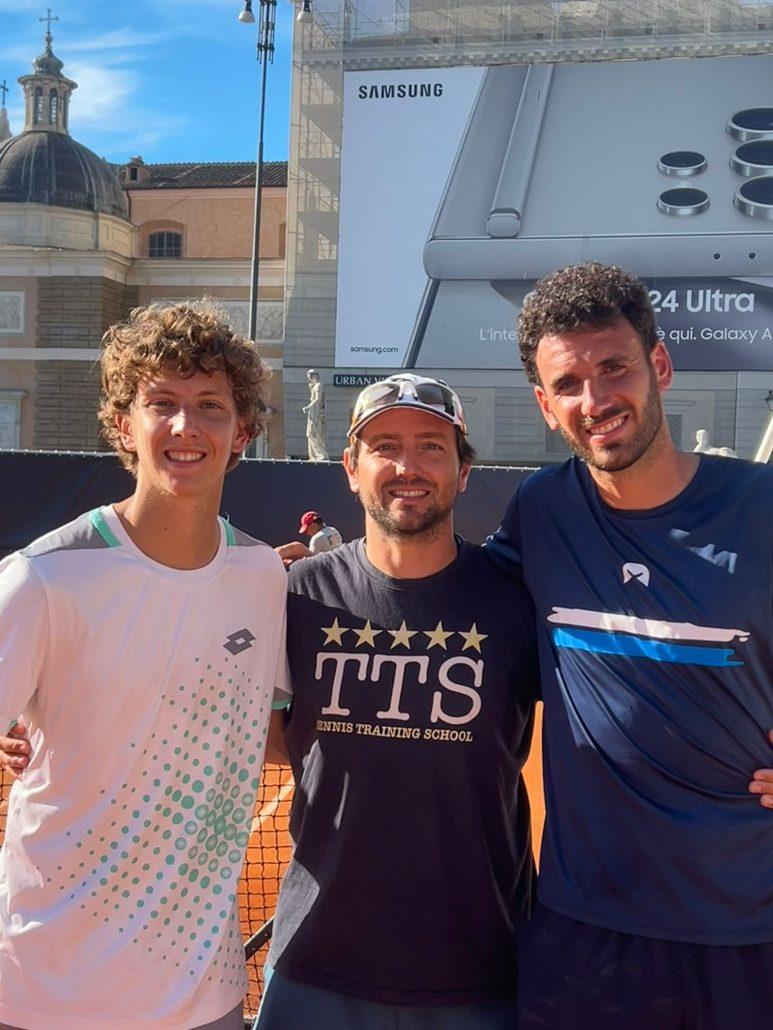 Jacopo Bilardo e Giorgio Ricca con il coach