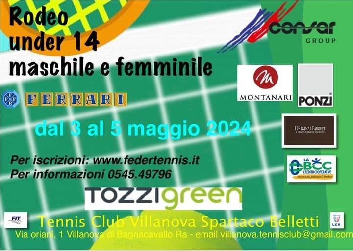 Nel weekend va in scena il Rodeo Under 14 al Tennis Club Villanova di Bagnacavallo