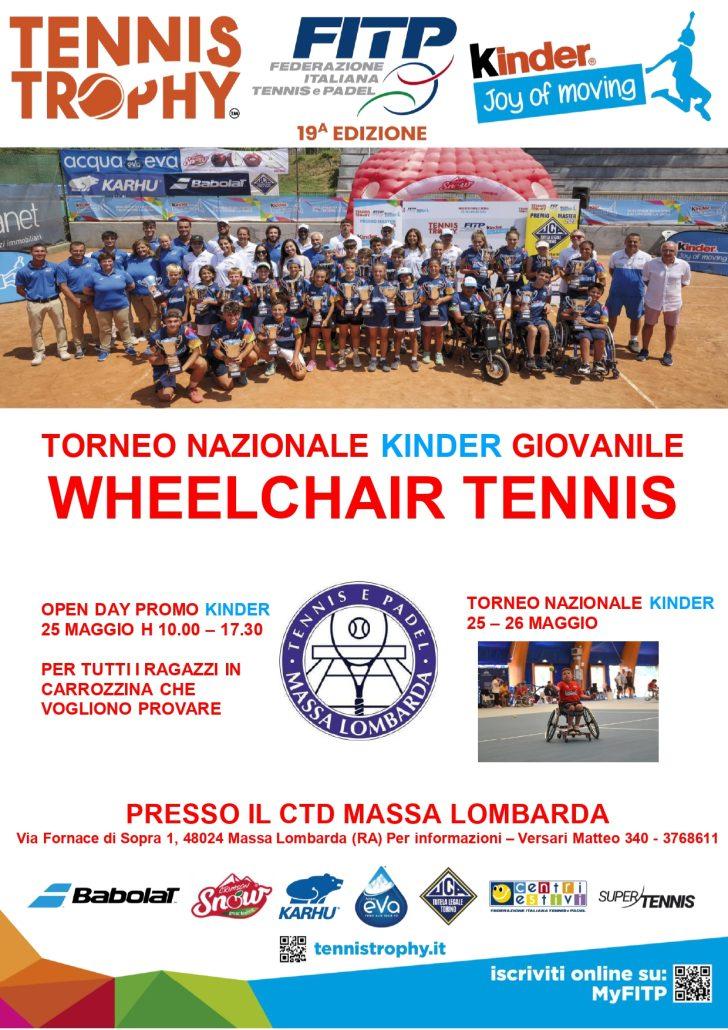 locandina edizione 2024 del Tennis Wheelchair Trophy FITP Kinder Joy of Moving a Massa Lombarda 