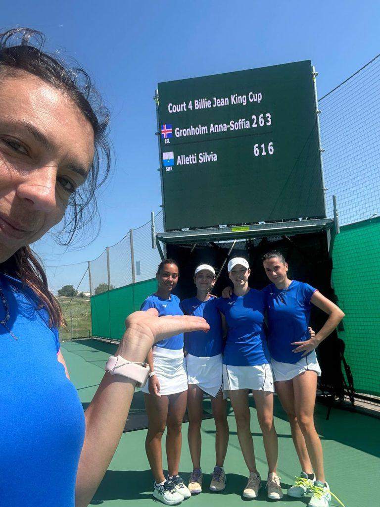 Il team sammarinese felice dopo il successo sull'Islanda in Billie Jean King Cup