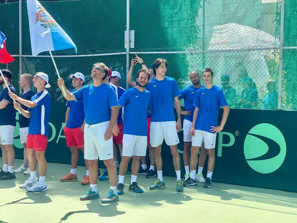 La nazionale sammarinese alla cerimonia di presentazione delle squadre