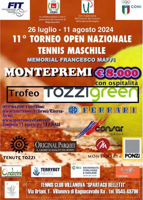 Ai nastri di partenza il super Open (8000 euro di montepremi) “Tozzi Green” al Tc Villanova di Bagnacavallo