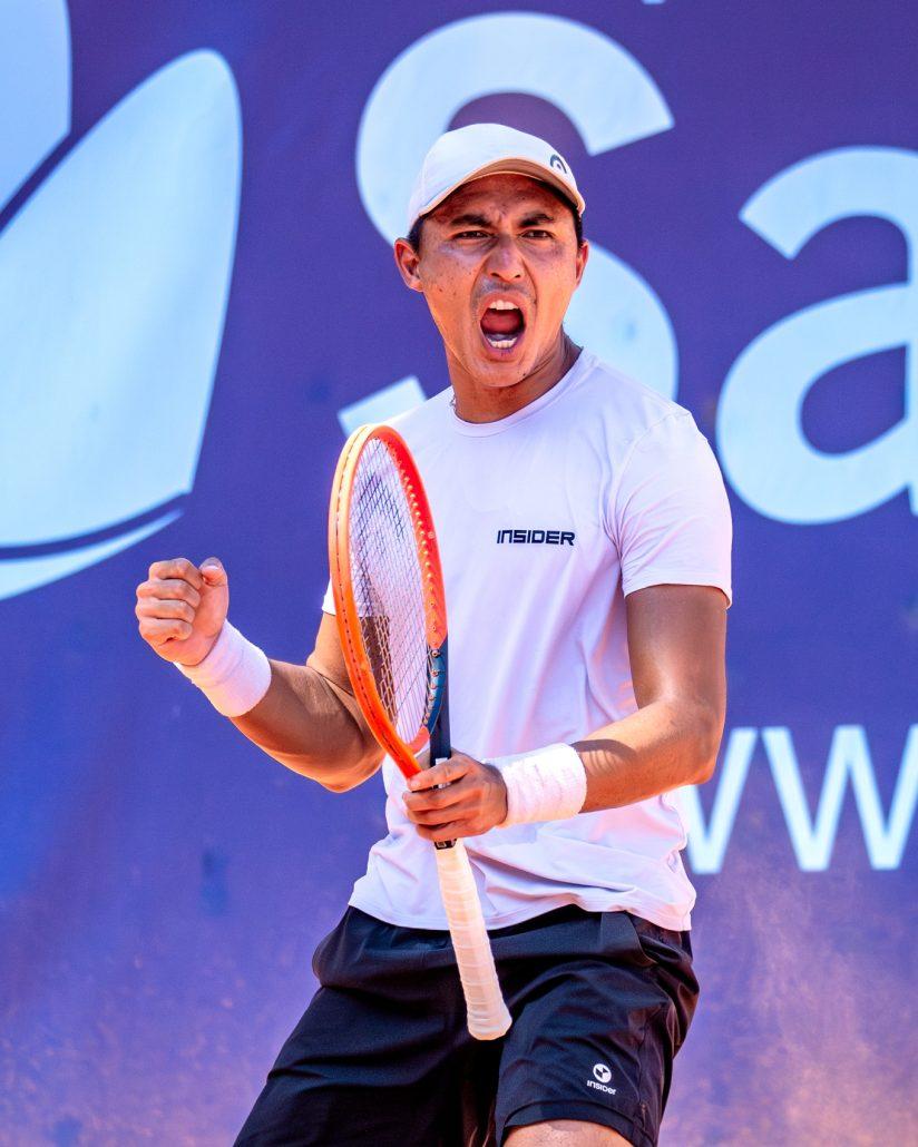 Internazionali di Tennis San Marino: L'esultanza di Pedro Sakamoto