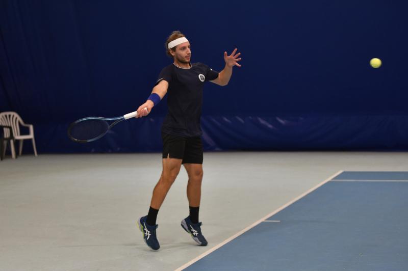 Umberto Maria Giovannini in azione alla Oremplast Tennis Arena