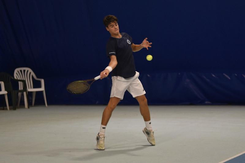 Pietro Ricci in azione all'Oremplast Tennis Arena