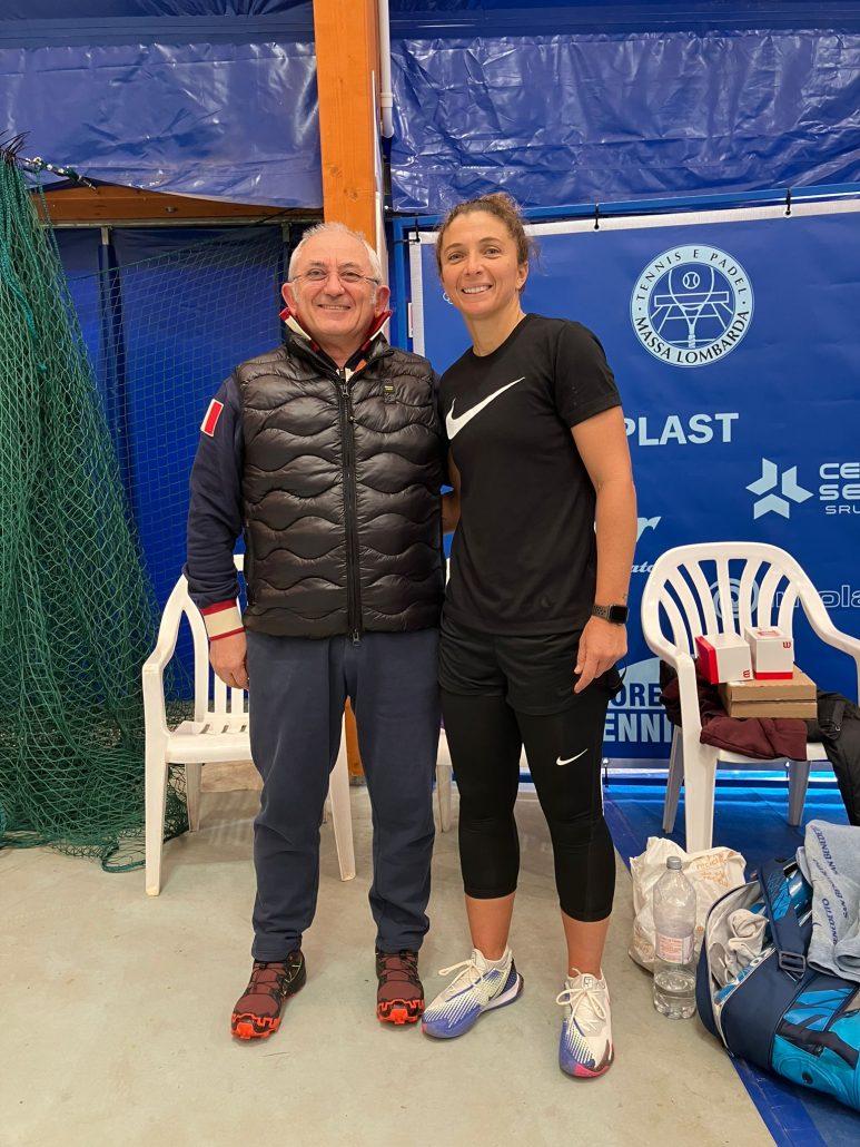 Giancarlo Pagani e Sara Errani all'Oremplast Tennis Arena