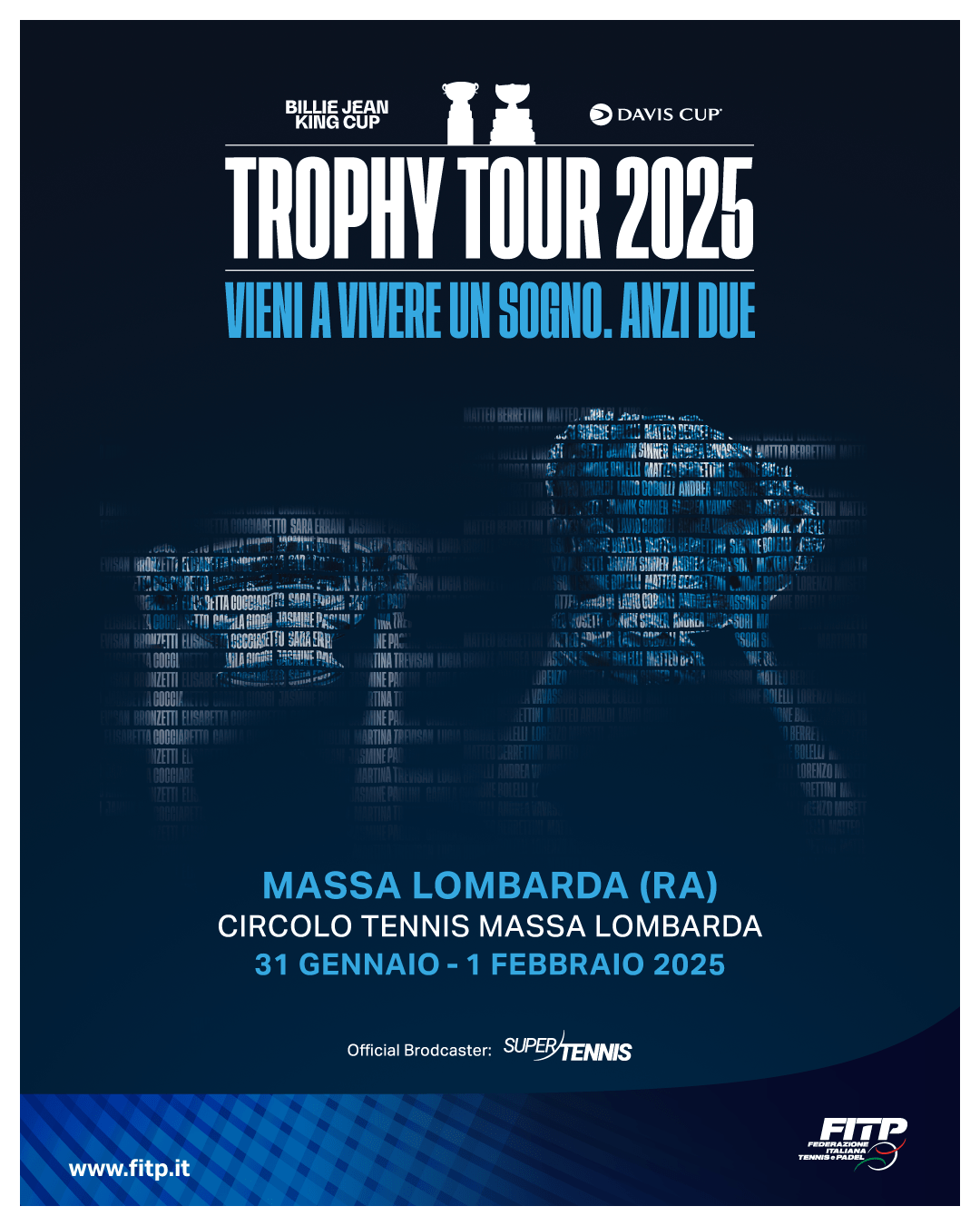 Coppa Davis e Billie Jean King Cup esposte a Massa Lombarda il 31 gennaio e 1° febbraio