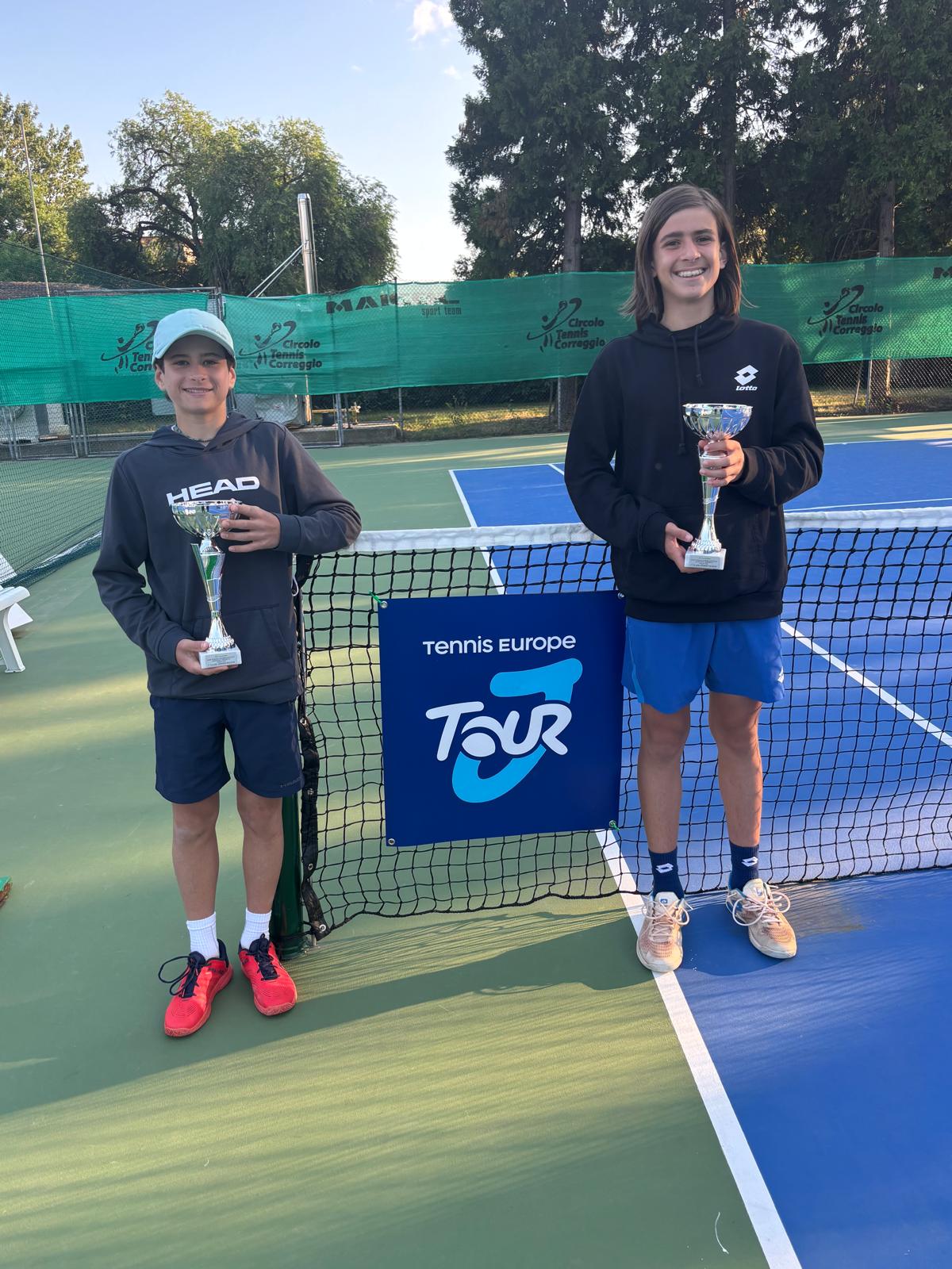 Tarlazzi e Grasselli vincono il doppio nel Tennis Europe Under 14 di Correggio, stop in finale per Pellandra-Calzolai nel femminile