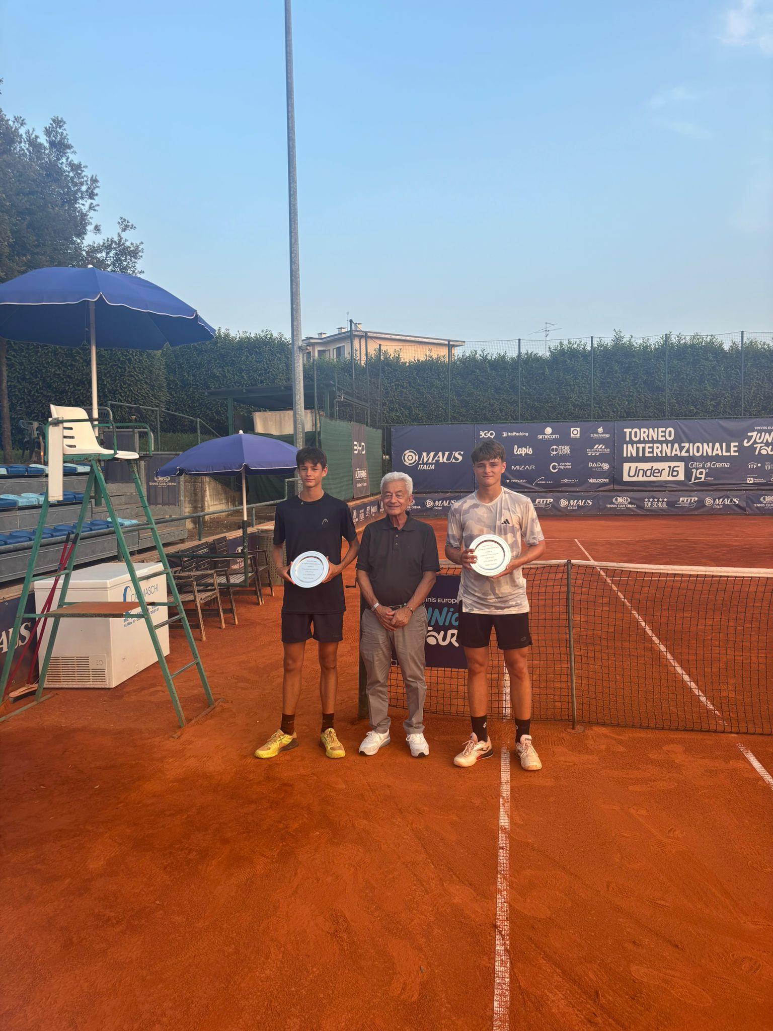 Daniele Longo e Riccardo Pretolani sconfitti nella finale del doppio nel Tennis Europe Under 16 di Crema