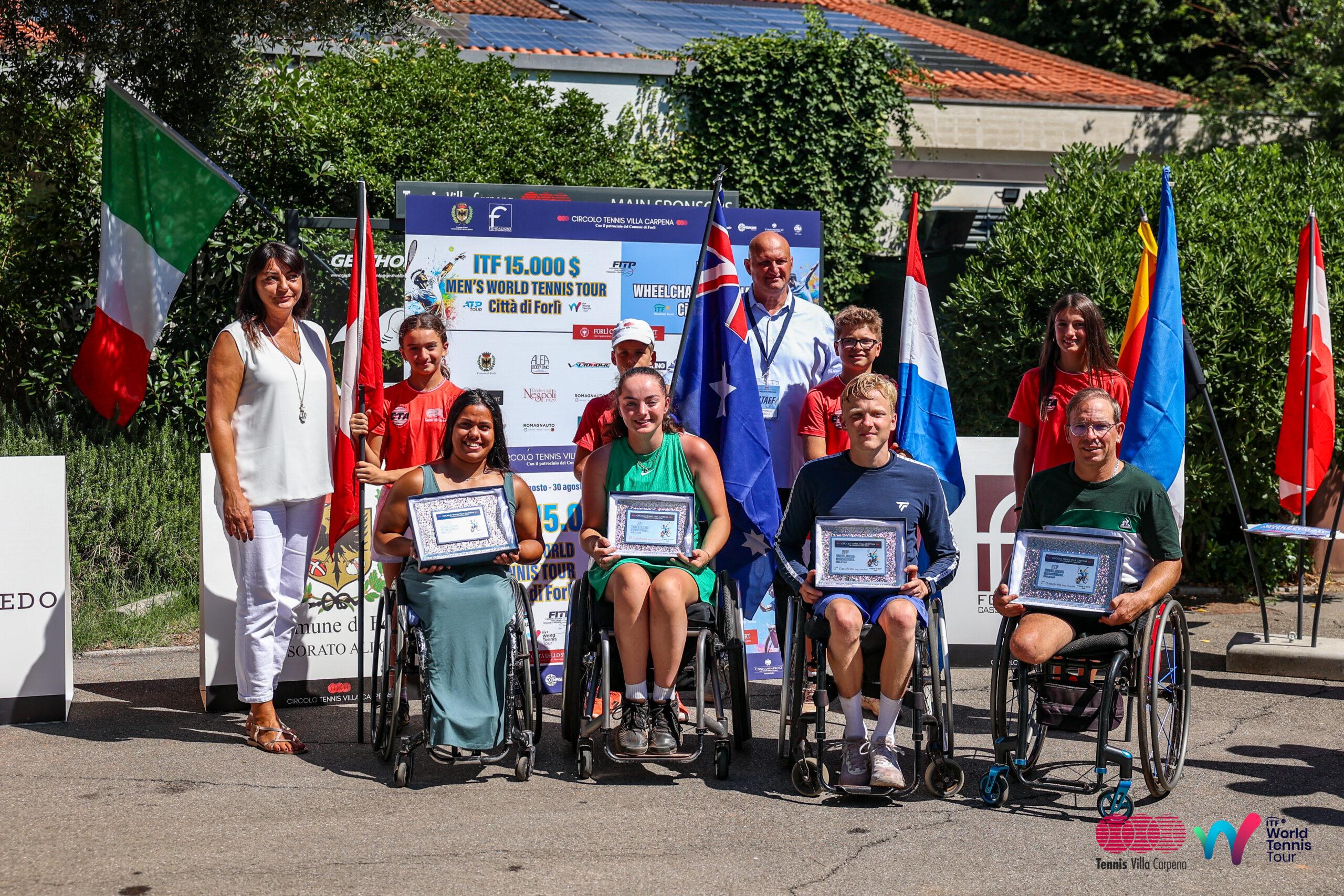Il francese Frederic Cattaneo e la svizzera Nalani Buob vincono il torneo Itf Wheelchair “Città di Forlì” al Villa Carpena