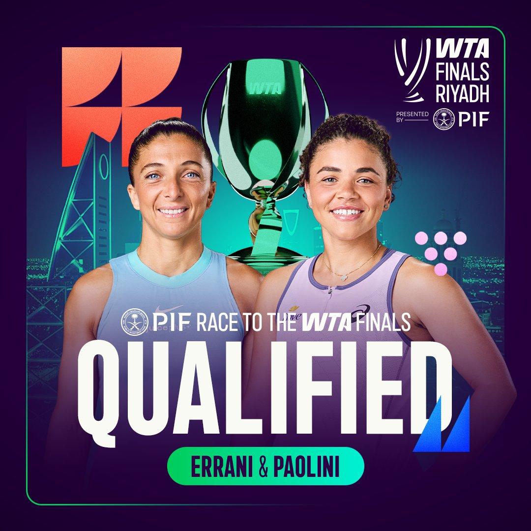 Domani Cina-Italia a Shenzen per la Billie Jean King Cup Finals (dalle 11)-Sara Errani e Jasmine Paolini qualificate per le Wta Finals di doppio a Riyadh