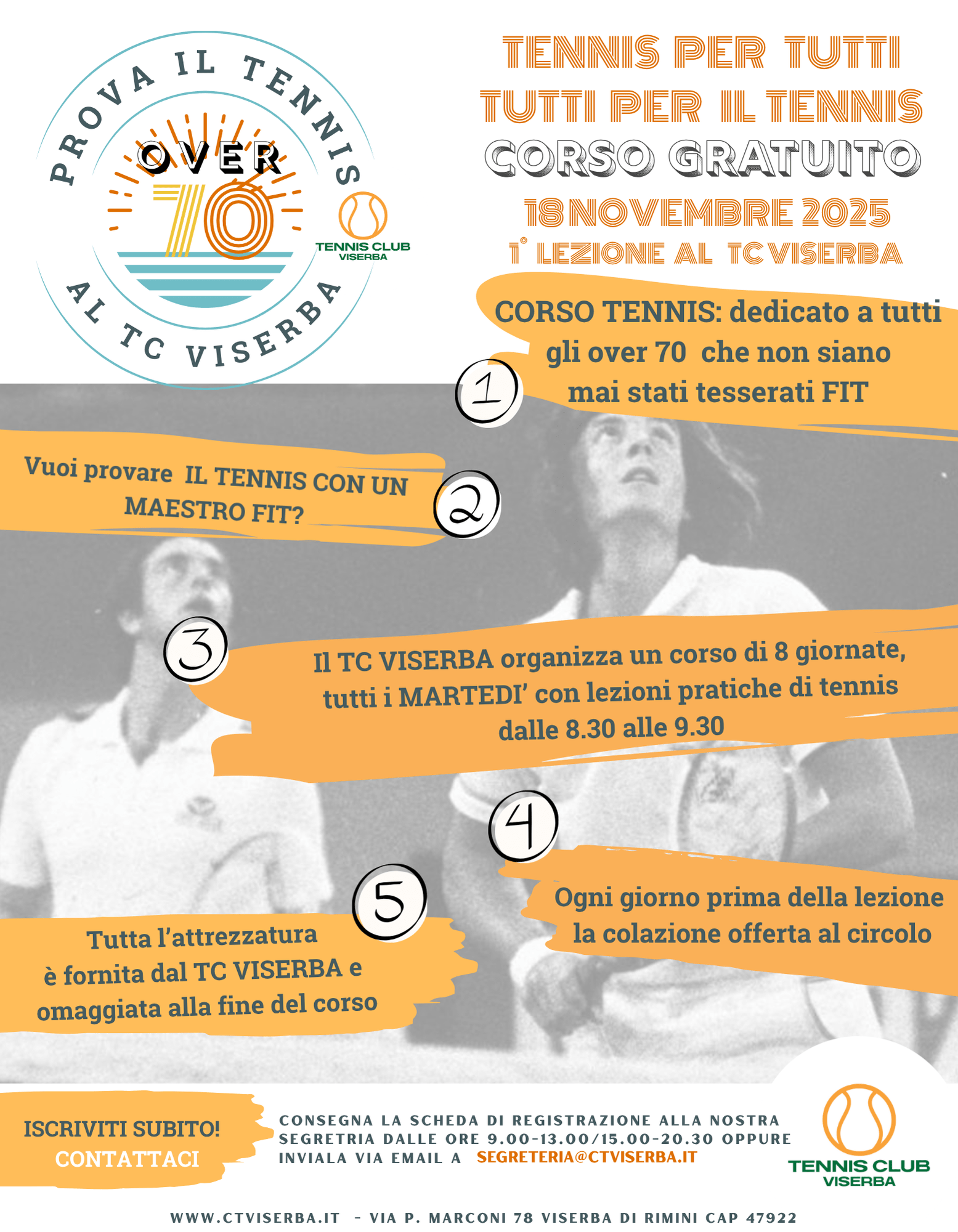 Tennis Club Viserba e Centro Socio Culturale “Viserba 2000” lanciano “Tennis per tutti-Tutti per il Tennis”