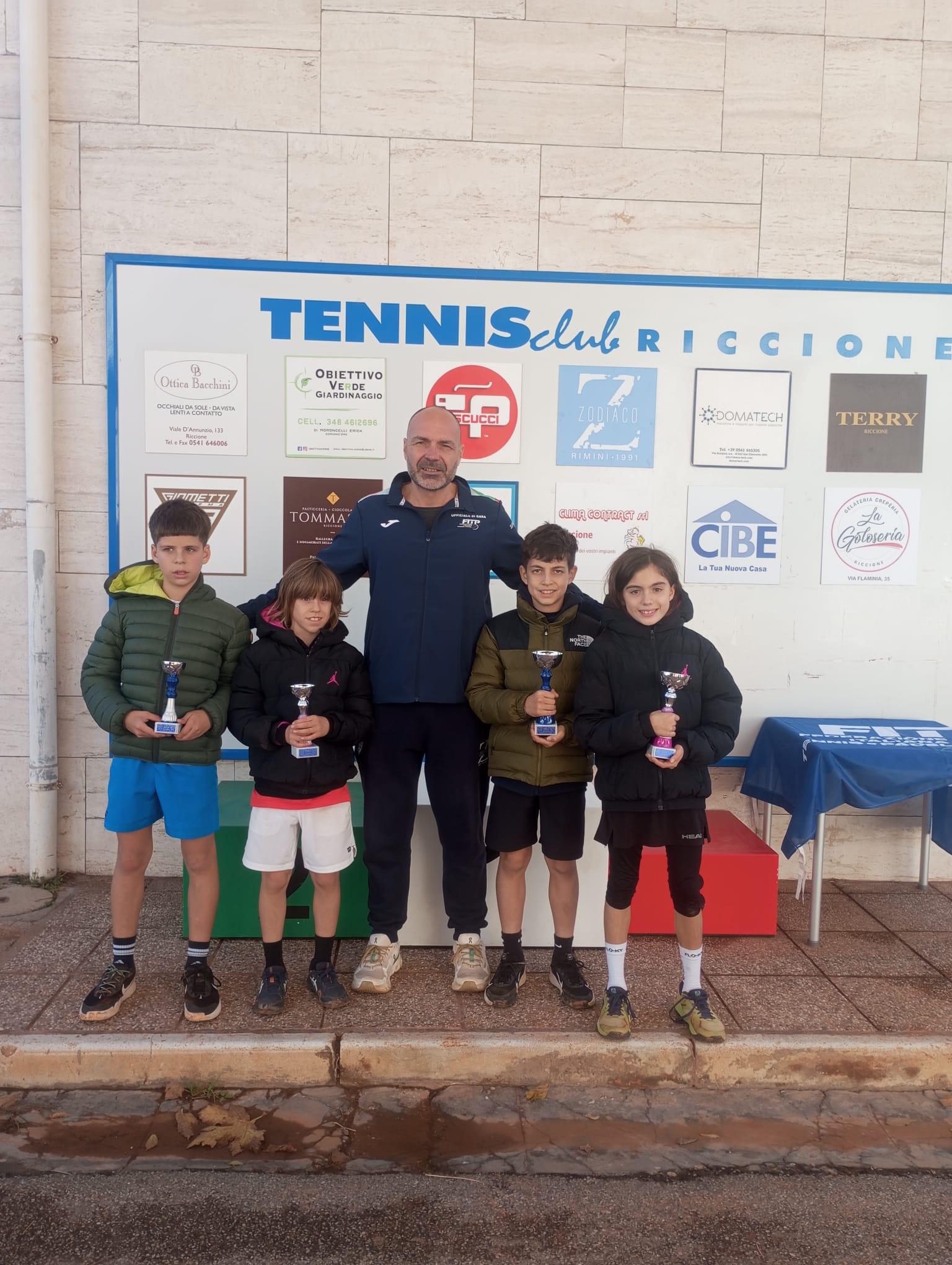 Rodeo di doppio misto al Tc Riccione: vincono Beatrice Benvenuti-Mattia Sena nell’Under 10 e Tommaso Cavassi-Cecilia Rondinelli nell’Under 12