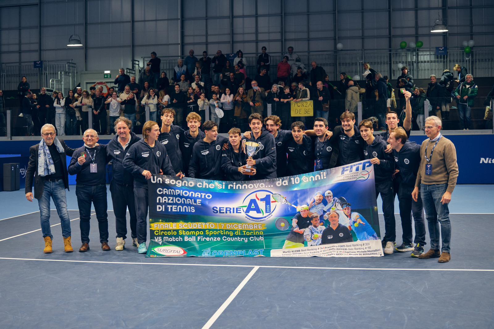 Circolo Tennis Massa Lombarda da favola: è campione d’Italia in serie A1 maschile!