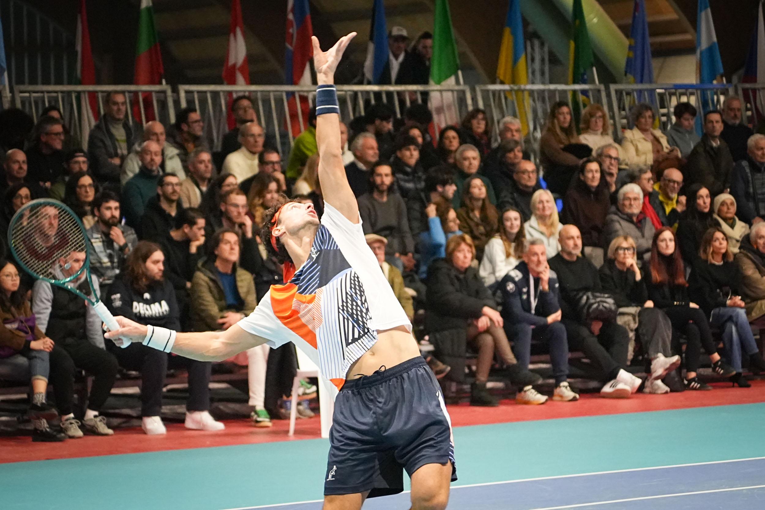 Il maratoneta Francesco Forti (quasi cinque ore in campo oggi), Lorenzo Rottoli, Enrico Dalla Valle e Federico Bondioli al turno finale delle qualificazioni nel Challenger Atp di Napoli