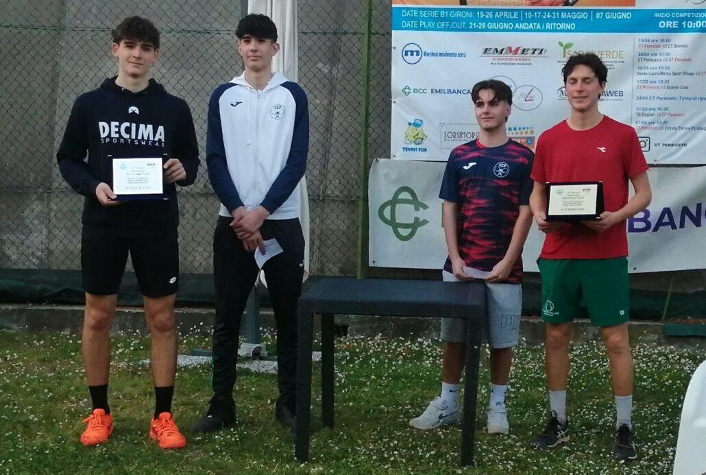 Federico Strocchi e Luca Bartoli premiati al Rodeo di seconda categoria del Tennis Persiceto