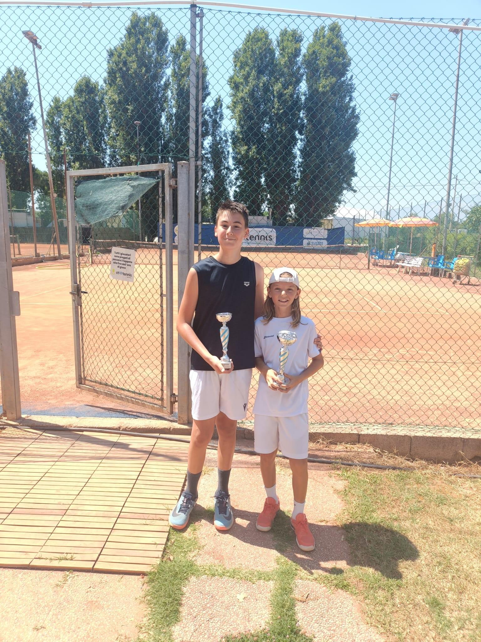 Mattia Gaggi e Rebecca Dall’Olio vincono i tabelloni Under 12 nel torneo giovanile del Ct Up Tennis