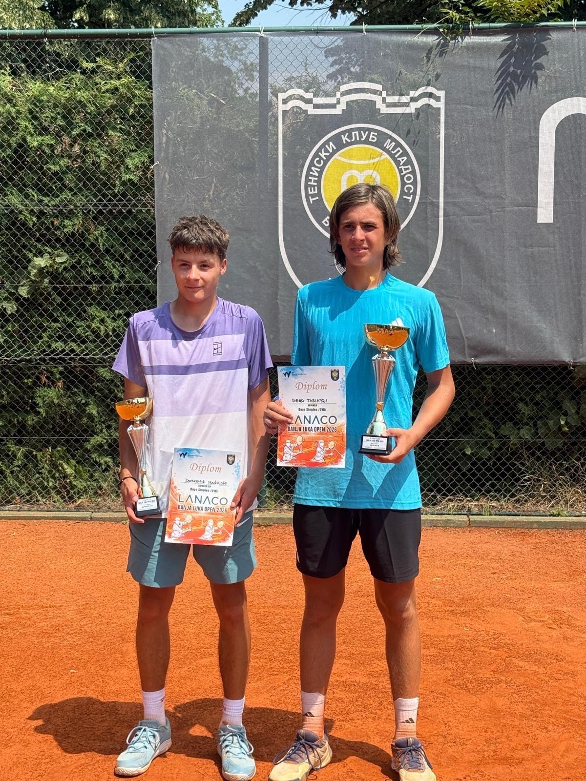 Sinfonia di Diego Tarlazzi nell’Itf Junior di Banja Luka: il lughese vince singolare e doppio con Giulio Bozzanga