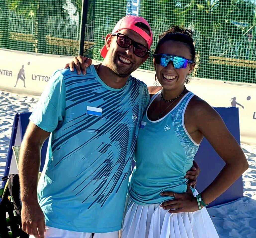 Nei campionati Europei di beach tennis Ilaria Grandi e Davide Pedini approdano ai quarti nel doppio misto