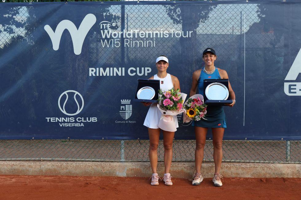 Eva Marie Voracek e Marta Lombardini, protagioniste della finale della 'Rimini Cup' a Viserba